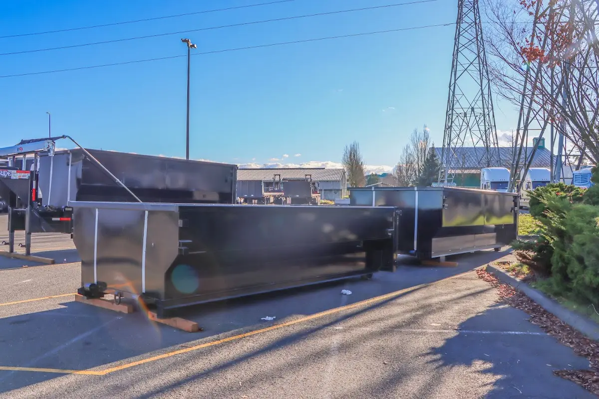 Roll-off dumpster ready for waste disposal at job site for Concrete Dumpster Rental in Corry